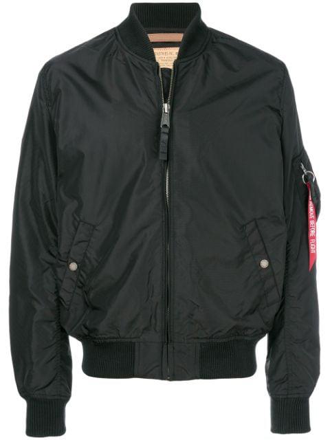 zipped bomber jacket by ALPHA INDUSTRIES