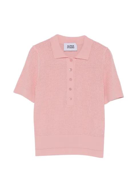 buttoned knitted polo shirt by ALPHA STUDIO