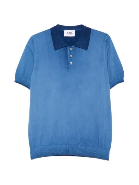 contrast-collar polo shirt by ALPHA STUDIO