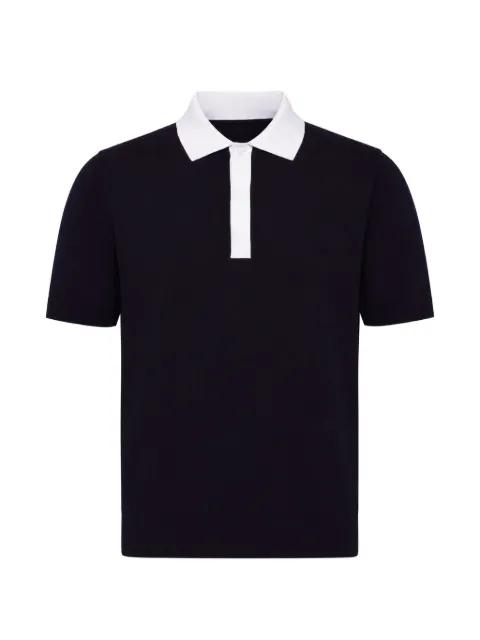 contrast-collar short-sleeve polo shirt by ALPHA STUDIO