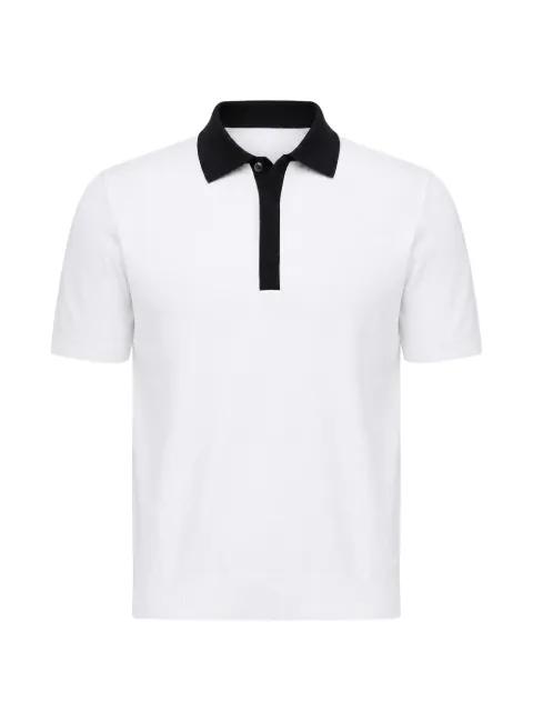 contrast-collar short-sleeved polo shirt by ALPHA STUDIO