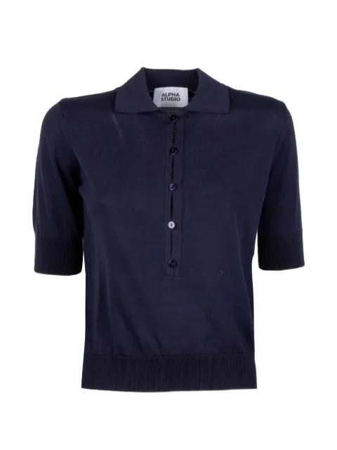 polo-collar top by ALPHA STUDIO