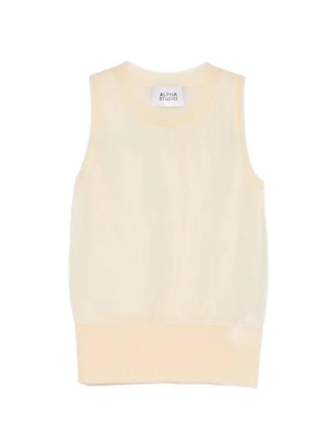 sheer crew neck top by ALPHA STUDIO