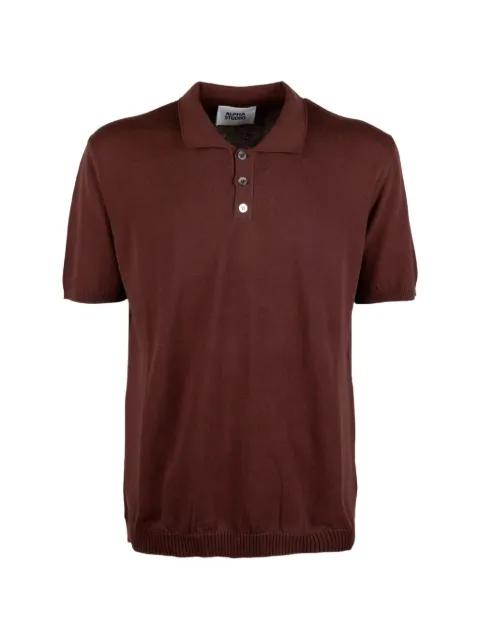short-sleeve knit polo shirt by ALPHA STUDIO