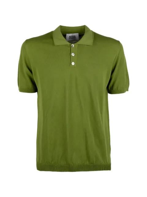 short-sleeve knitted polo shirt by ALPHA STUDIO