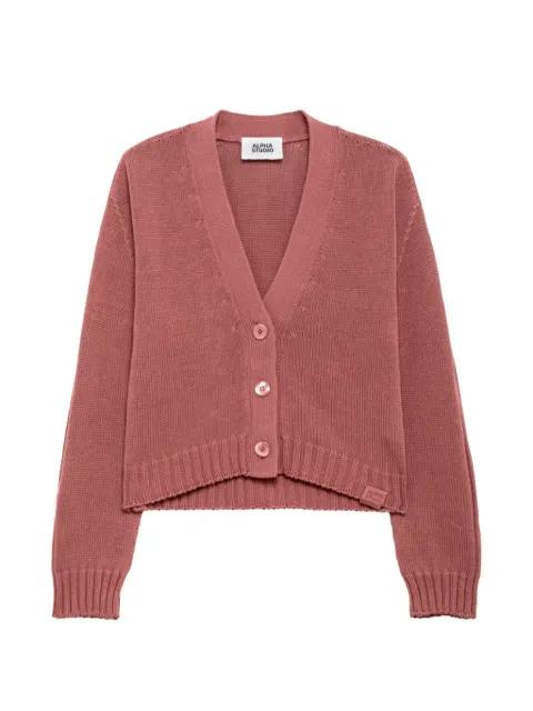 v-neck button cardigan by ALPHA STUDIO