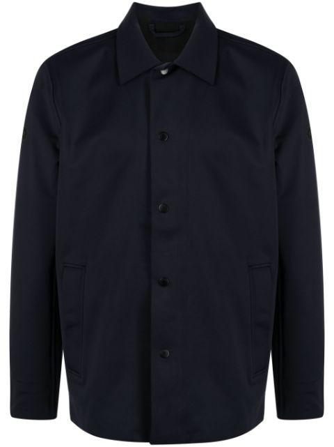 logo-appliqué button-up shirt jacket by ALPHA TAURI