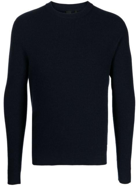 logo-plaque ribbed-knit jumper by ALPHA TAURI