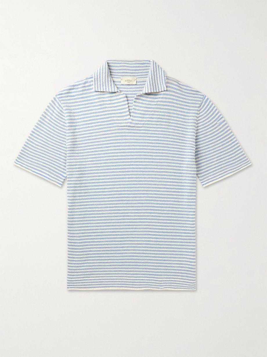 Slim-Fit Striped Cotton-Blend Terry Polo Shirt by ALTEA