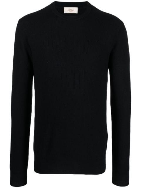cew-neck virgin-wool jumper by ALTEA