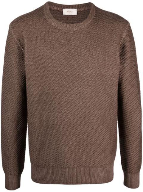 crew-neck virgin-wool jumper by ALTEA