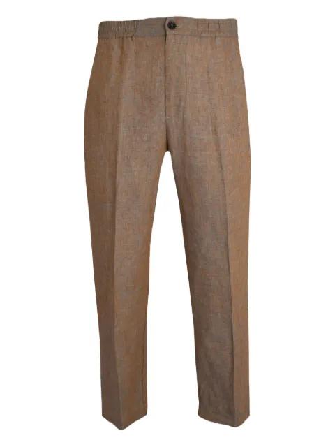 elasticated-waist linen trousers by ALTEA