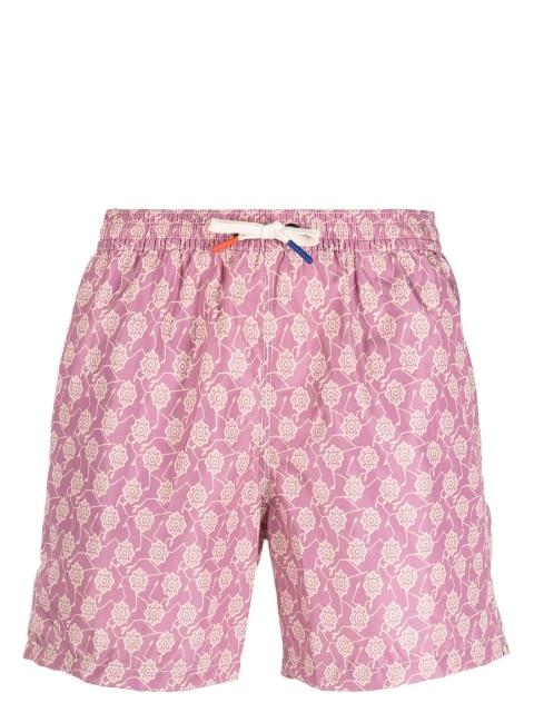 floral-print drawstring swim shorts by ALTEA