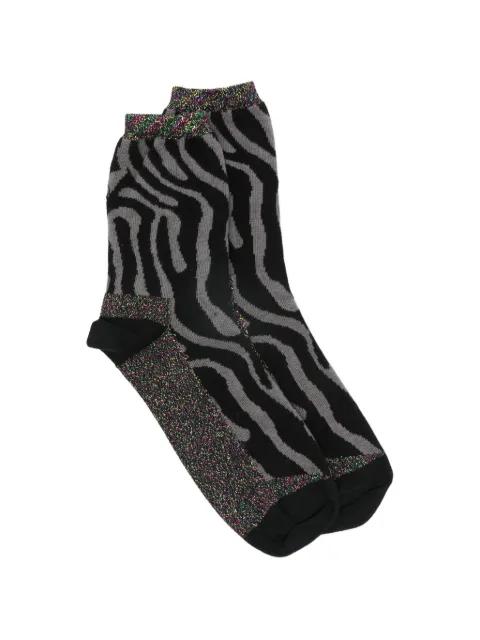 zebra-print shimmer socks by ALTO