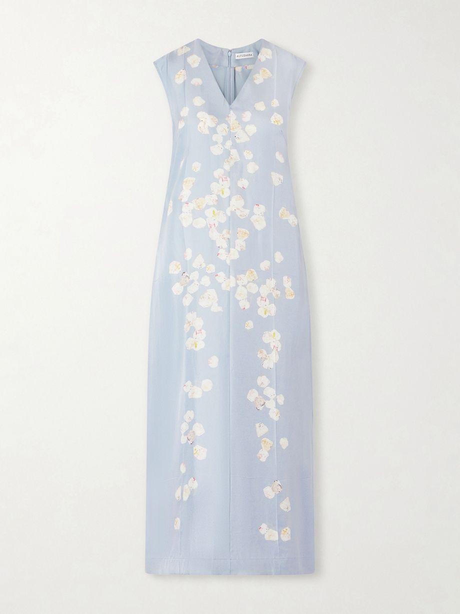 Cherie floral-print silk-twill midi dress by ALTUZARRA