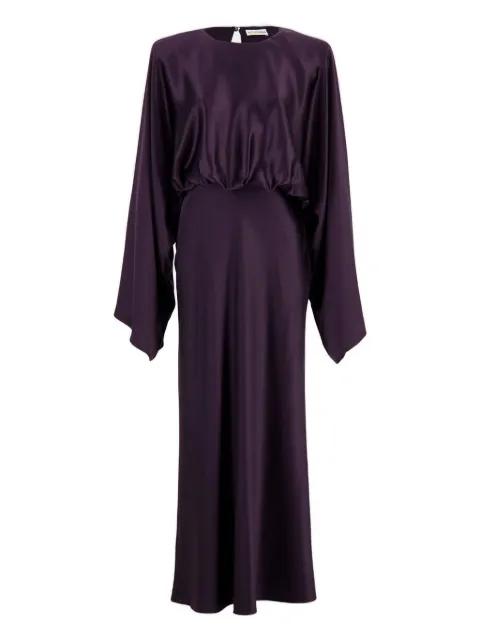 Evinka long-sleeve gathered silk dress by ALTUZARRA