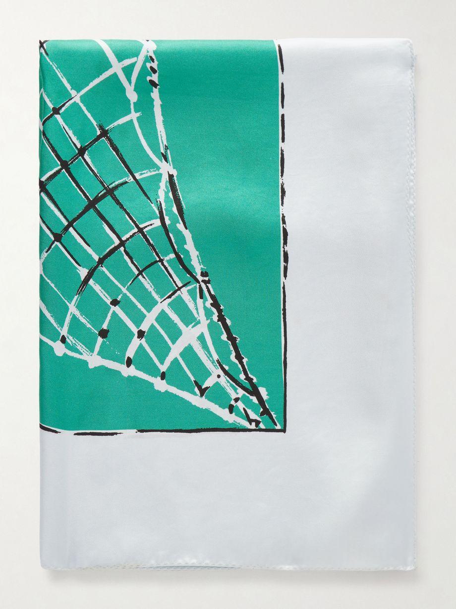 Fishnet printed silk-twill scarf by ALTUZARRA