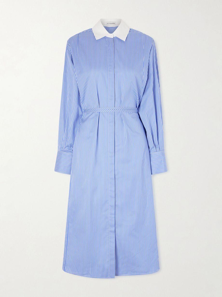 Floyd belted striped cotton-poplin midi dress by ALTUZARRA