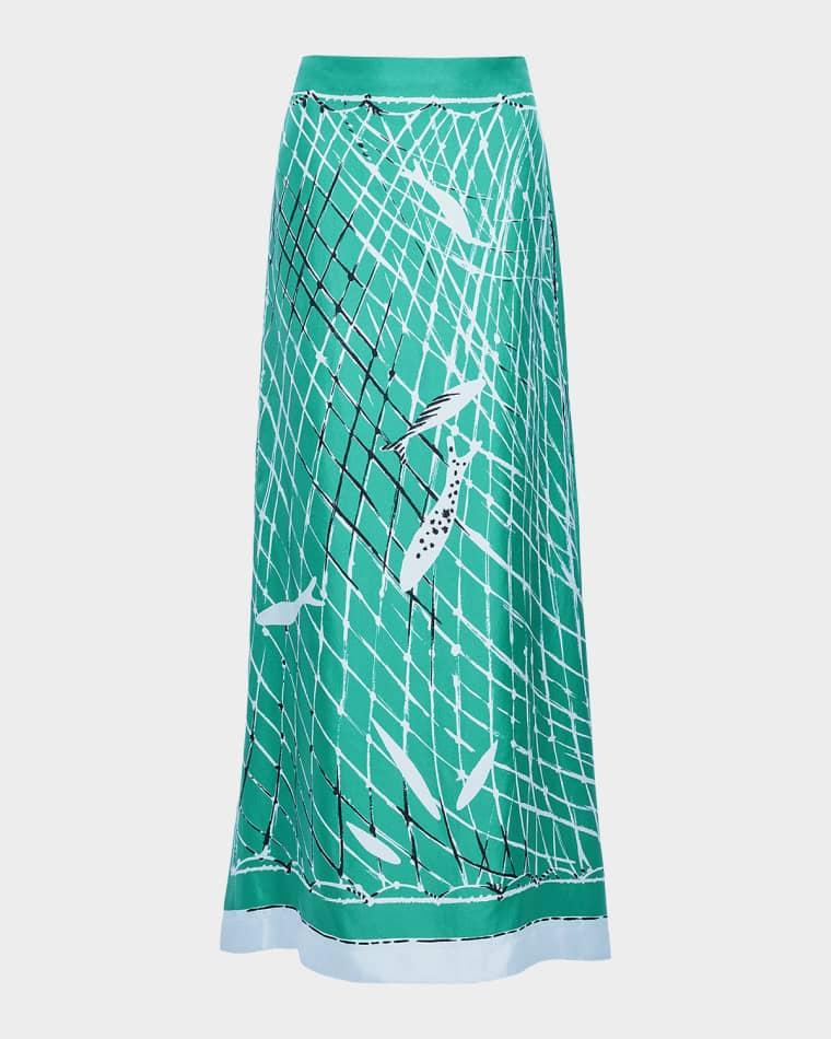 Linnie Printed Silk Maxi Skirt by ALTUZARRA