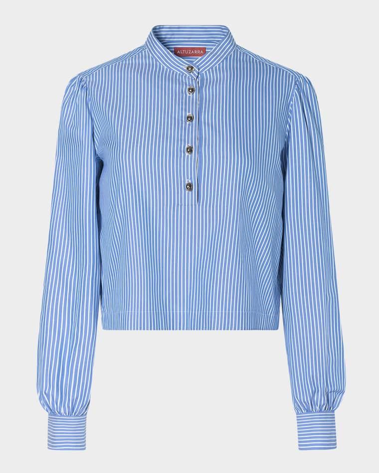 Margot Stripe Poplin Top by ALTUZARRA