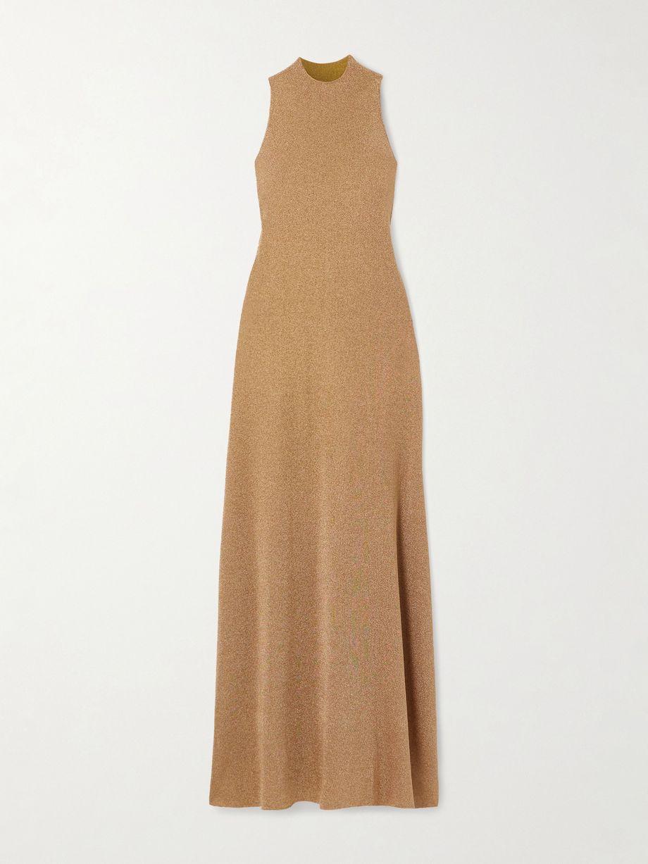 Mitzi metallic knitted turtleneck midi dress by ALTUZARRA