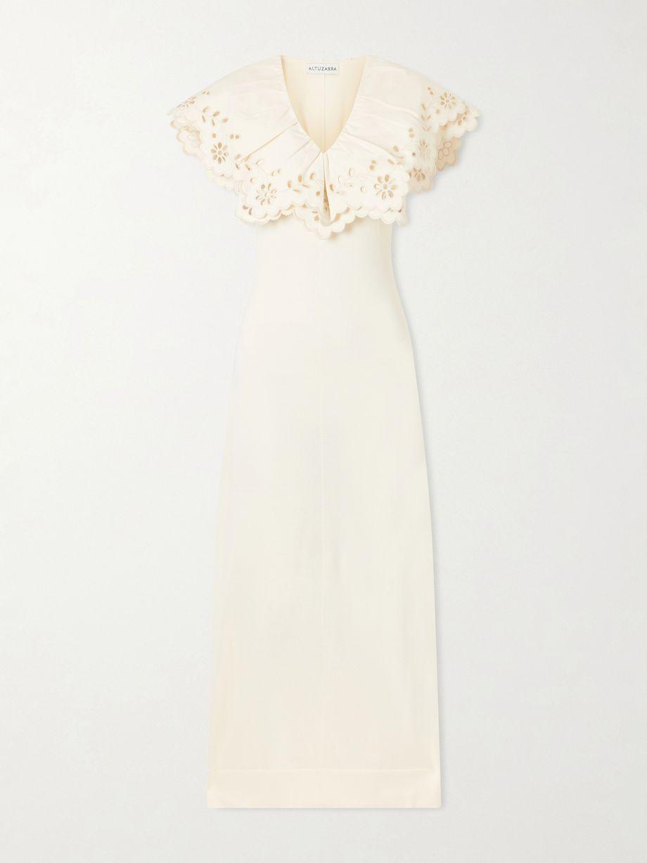 Penrose broderie anglaise-trimmed jersey maxi dress by ALTUZARRA