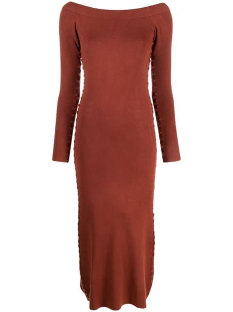 long-sleeved knitted midi dress by ALTUZARRA
