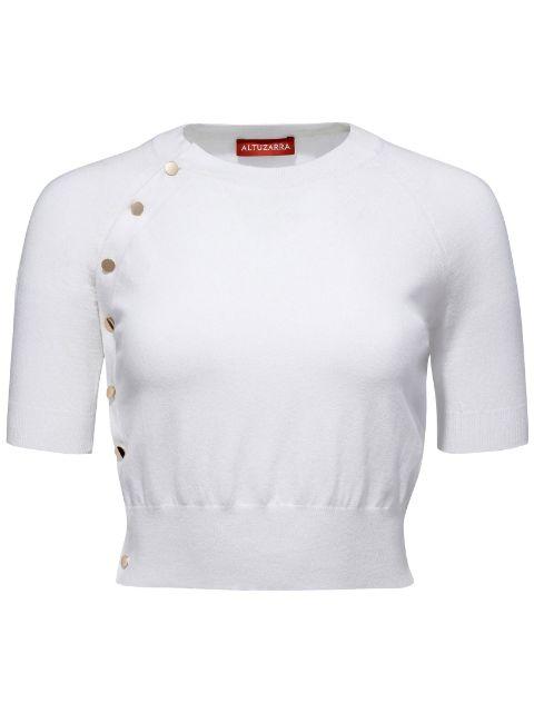 short-sleeve knitted crop top by ALTUZARRA