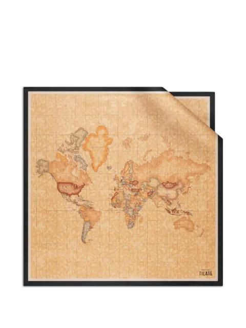 Geo Map-print silk scarf by ALVIERO MARTINI 1DEG CLASSE