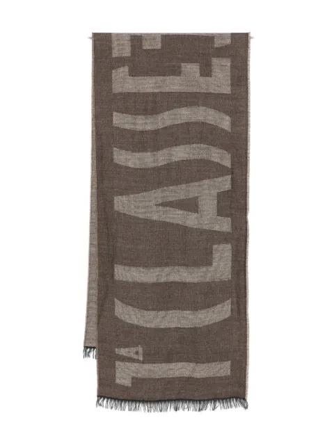 logo-pattern fringed scarf by ALVIERO MARTINI 1DEG CLASSE