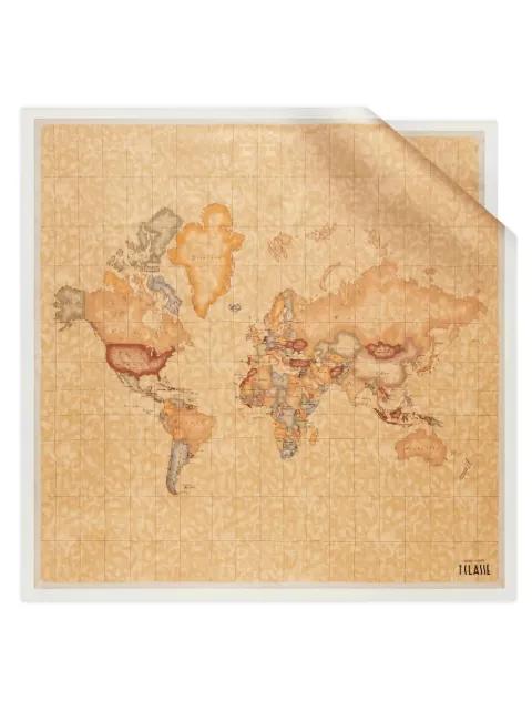 world map-printed scarf by ALVIERO MARTINI 1DEG CLASSE