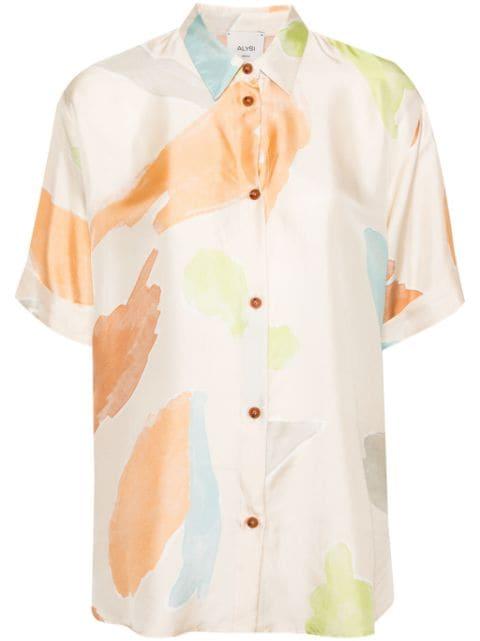 abstract-print silk shirt by ALYSI