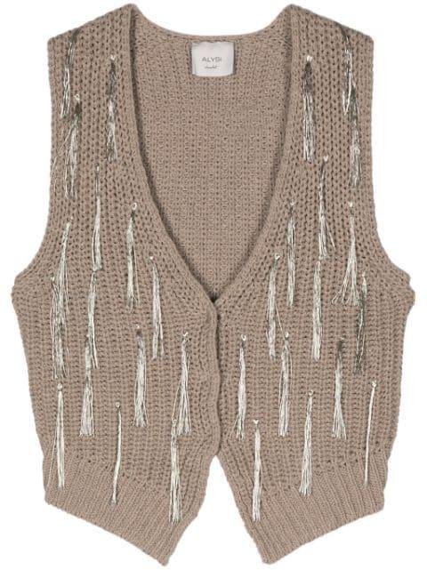 fringed knitted vest by ALYSI