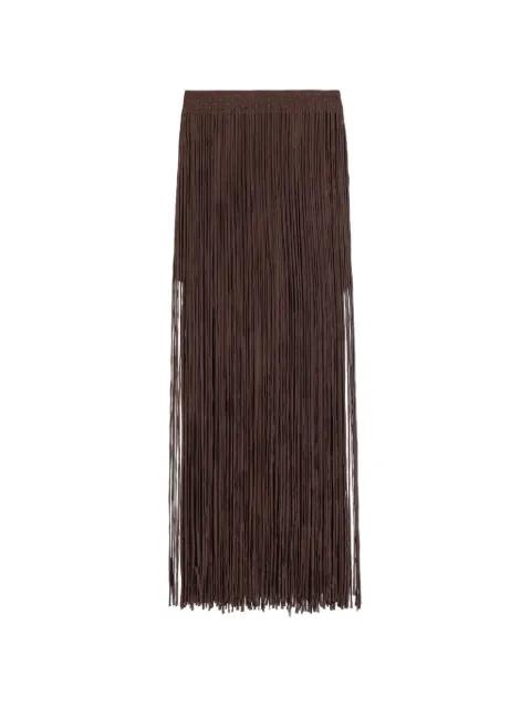 fringed woven-waistband maxi skirt by ALYSI