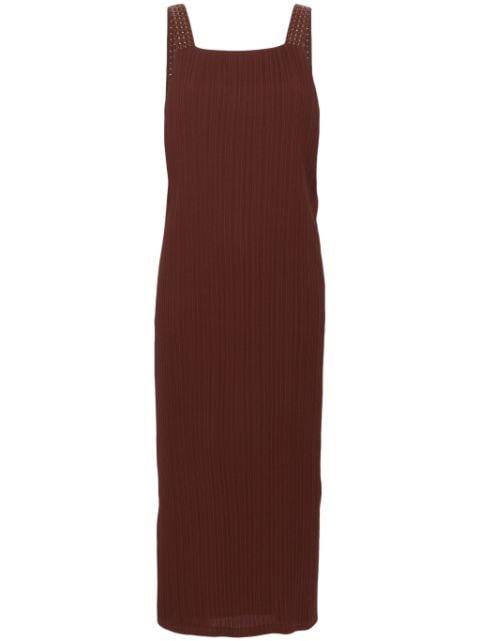 interwoven-straps plissé midi dress by ALYSI