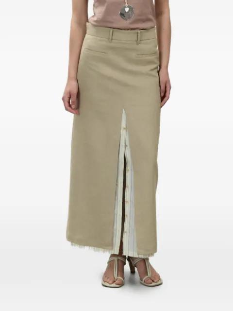 layered front-slit maxi skirt by ALYSI