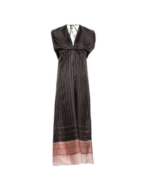 pinstripe-pattern gathered maxi dress by ALYSI