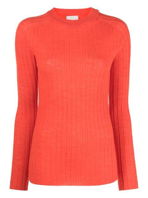 round-neck chunky ribbed-knit top by ALYSI