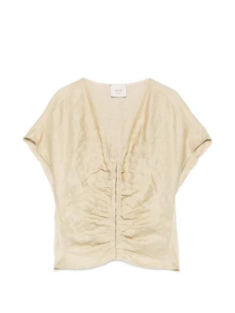 ruched crinkled-texture blouse by ALYSI