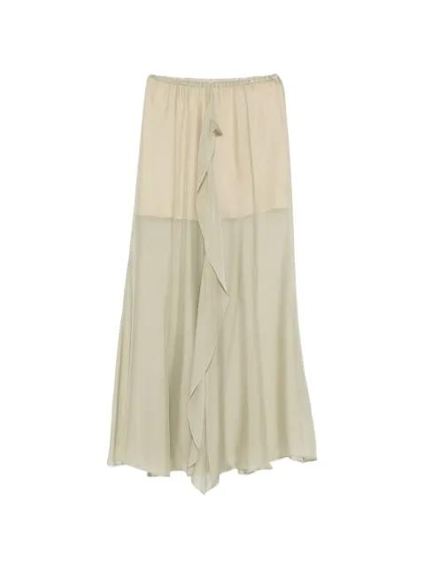 zip-fastening ruffled midi skirt by ALYSI