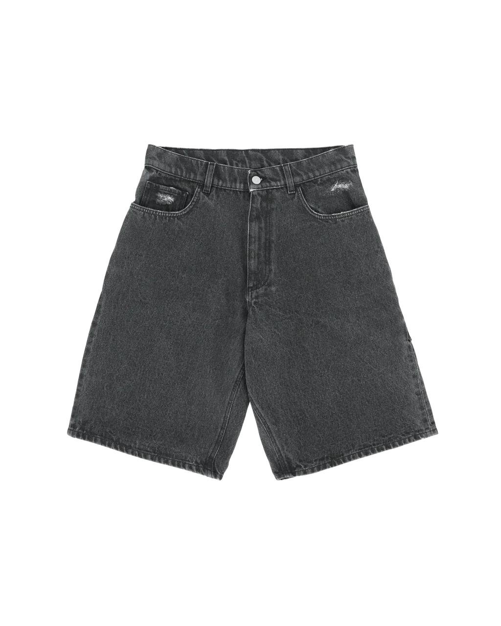 1017 ALYX - Distressed Carpenter Shorts With Buckle - (BLK0003 Washed Black) by ALYX