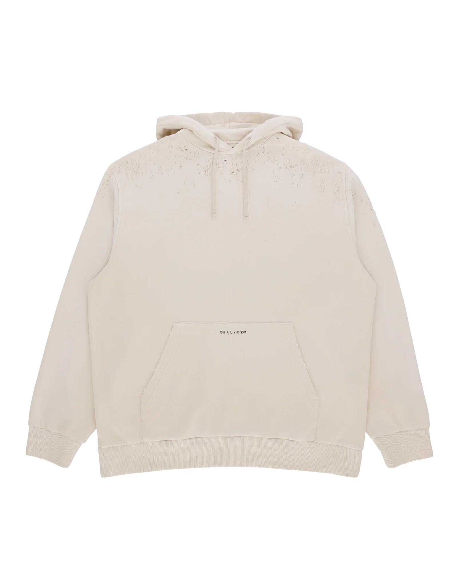 ALYX - Men's Printed Logo Treated Hoodie - (Off White) by ALYX
