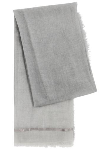 Rigino metallic-weave cashmere scarf by AMA PURE