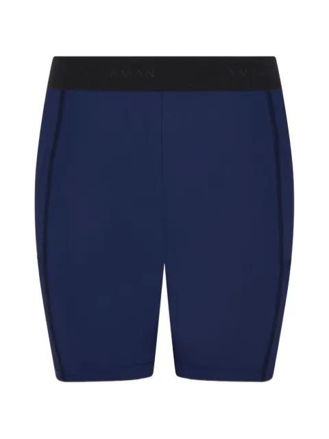 logo-waistband performance shorts by AMAN