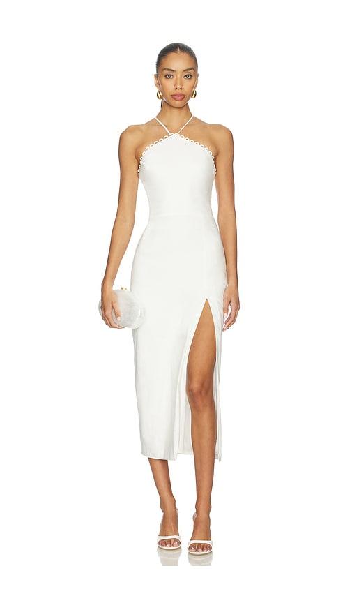 Amanda Uprichard Abby Midi Dress in White by AMANDA UPRICHARD