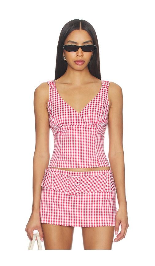 Amanda Uprichard Alistair Top in Red by AMANDA UPRICHARD