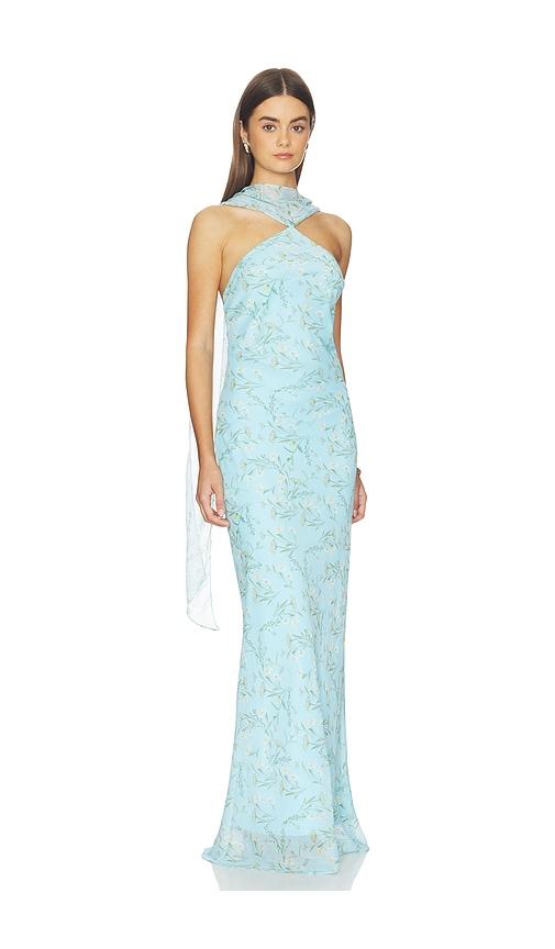 Amanda Uprichard Ashton Maxi Dress in Baby Blue by AMANDA UPRICHARD
