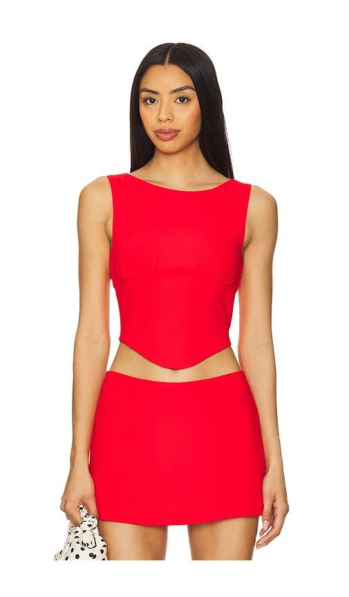 Amanda Uprichard Bellini Top in Red by AMANDA UPRICHARD