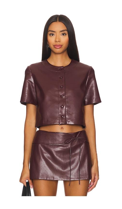 Amanda Uprichard Braswell Top in Burgundy by AMANDA UPRICHARD