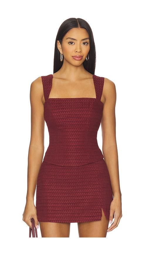 Amanda Uprichard Ceronne Top in Burgundy by AMANDA UPRICHARD